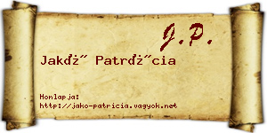 Jakó Patrícia névjegykártya